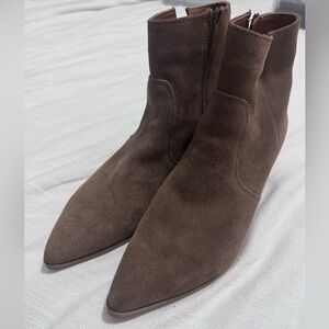 Franco Sarto Brown Suede Heeled Boots
